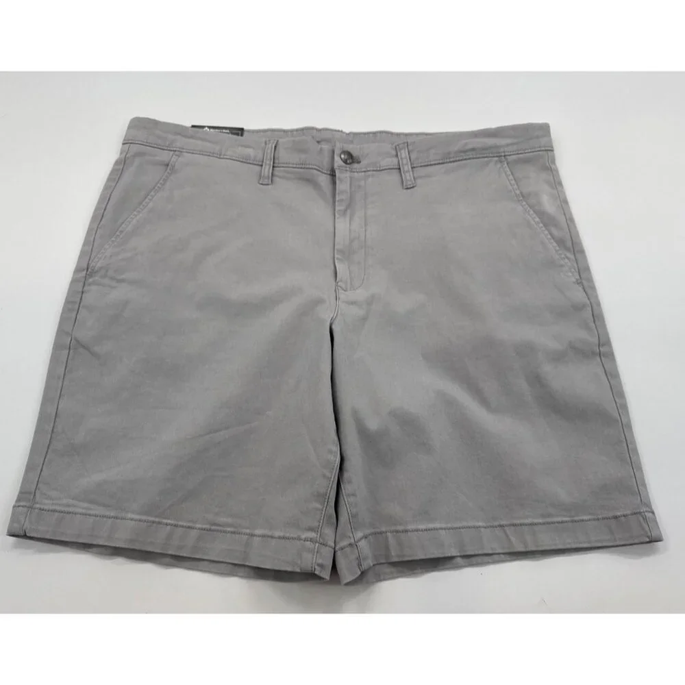 Members Mark Shorts Mens 40 Gray Chino Everyday Stretch Flat Front Travel 9